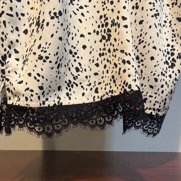 a new day Black and Cream Patterned Camisole with Lace - Picture 5 of 8